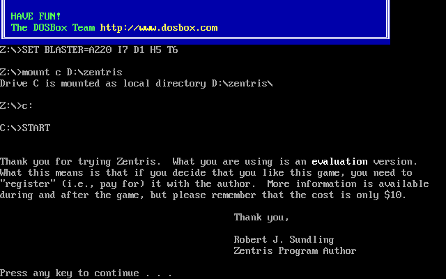 Zentris (DOS, 1991) - 俄罗斯方块中文维基 - 灰机wiki - 北京嘉闻杰诺网络科技有限公司